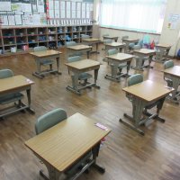 子どもたちが帰った後の教室
