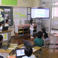 国語の授業研究会（１・３・４年生）がありました。