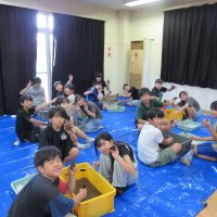 ６年生　結城廃寺調査（瓦の洗浄体験、墨打ち体験）