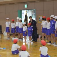 運動会の全体練習が始まりました。
