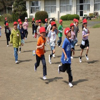 地震を想定した避難訓練