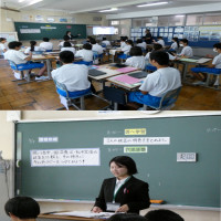 教育実習生による公開授業（２年生・社会）